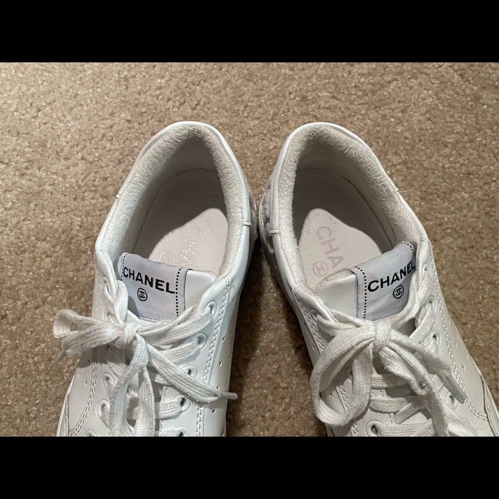 White Classy Chanel Sneakers